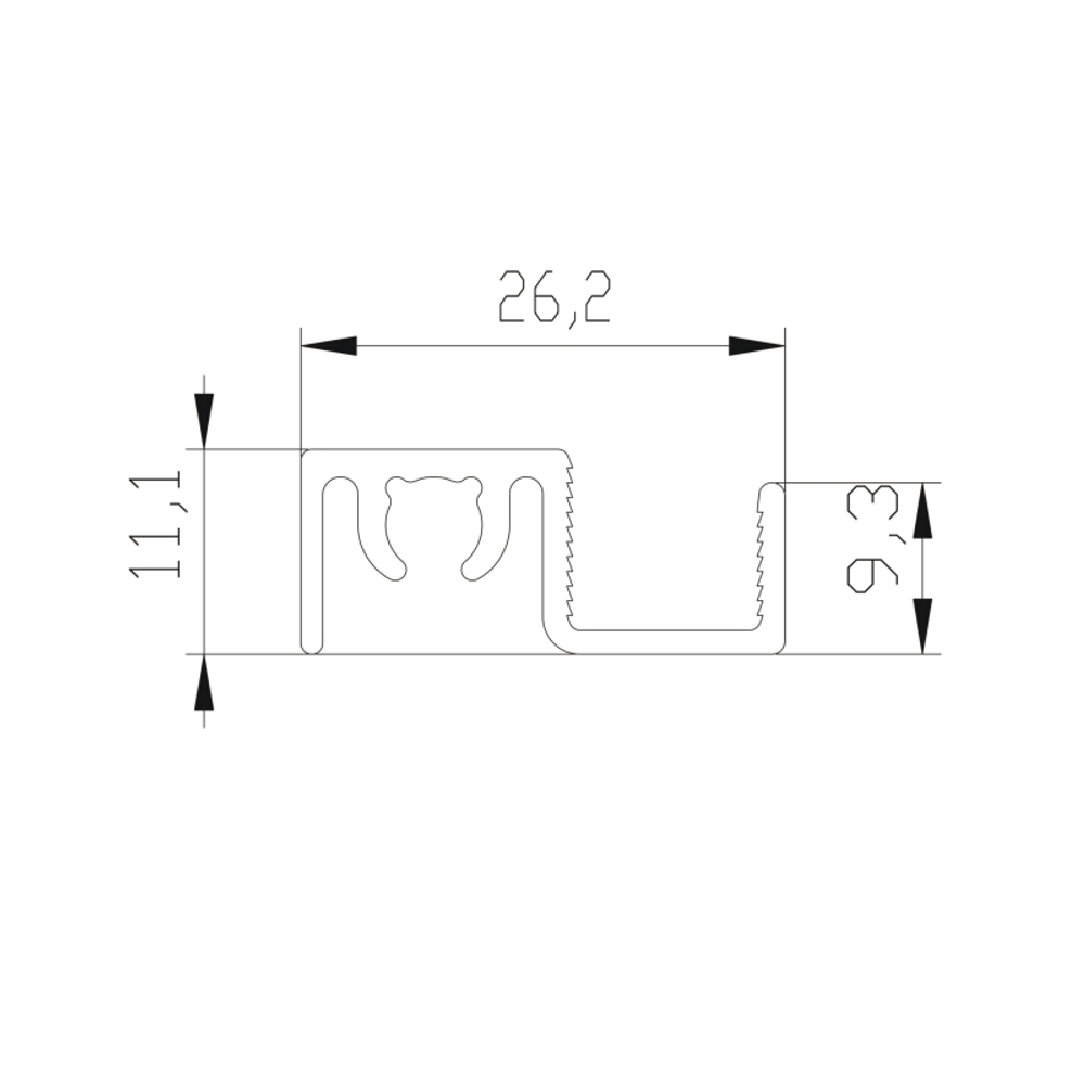 SLIMMAX Рамка узкая плоская (5,40 м) хром матовый (AL) (AV0734) Aristo (Под Заказ)