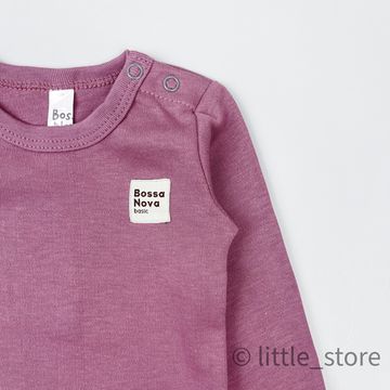 Боди хлопковое "Basic" Ягодное, с длинным рукавом