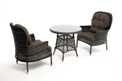 "Алиса" кофейный комплект из искусственного ротанга, цвет графит