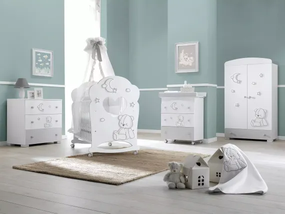 Детская кроватка на колесах Erbesi Stella Oblo White