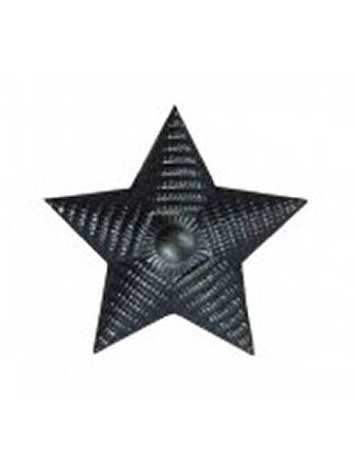 Звезда большая рифленая металл черная (на погоны)