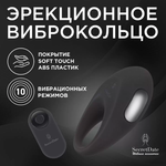 Эрекционное кольцо SecretDate SD-MS10N12, с диcтанционным управлением, черное