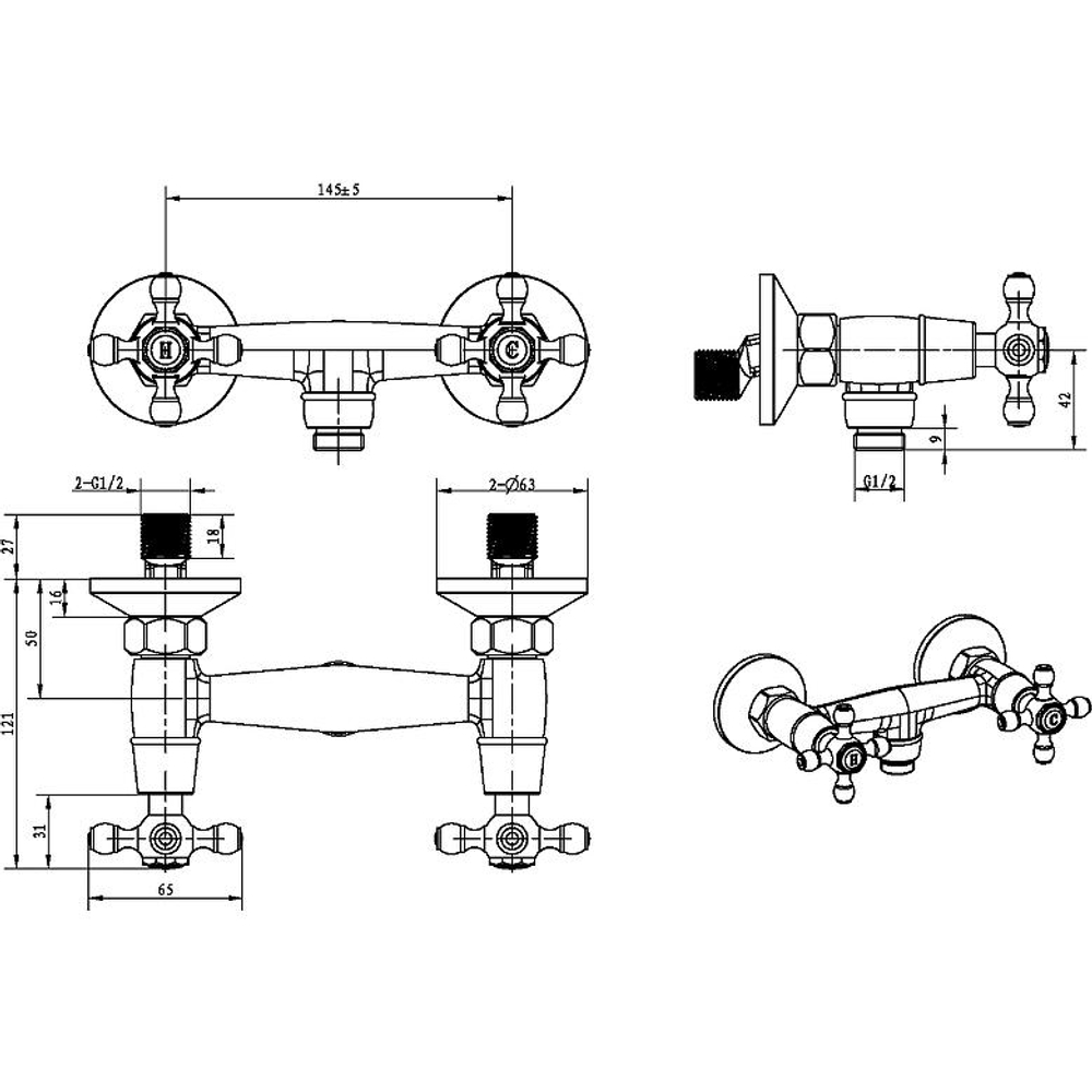 Смеситель для душа Boheme Satine 314-ST