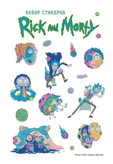 Лист стикеров Рик и Морти