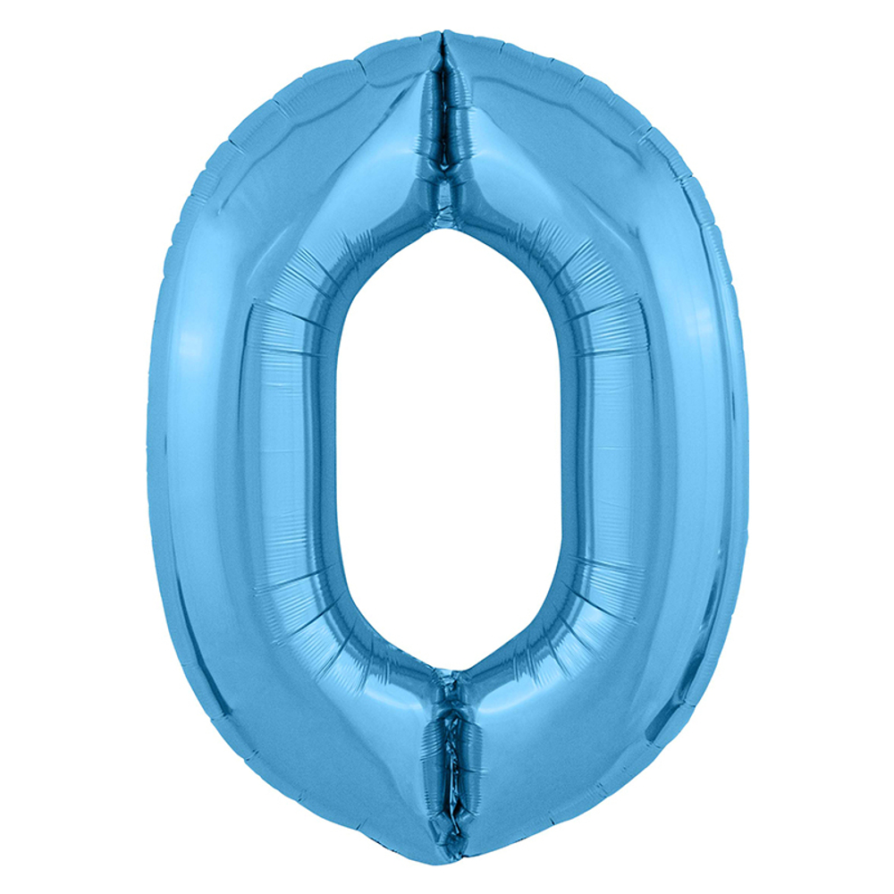 Фольгированная цифра, цвет Голубой 102 см