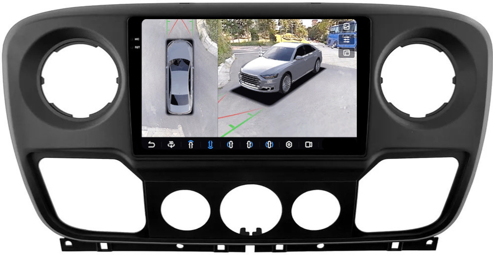 Магнитола для Renault Master 2010-2019 - FarCar BX10-360-9592F2 монитор 10.36" 2K QLED на Android 13, 6Гб+128Гб, CarPlay, 4G SIM-слот, 4 камеры в комплекте