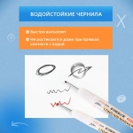 Маркер строительный тонкий разметочный с длинным наконечником / 5 шт (черный, красный, зеленый, синий, белый) / Маркеры строительные набор для разметки по металлу, дереву, стеклу, ткани перманентный