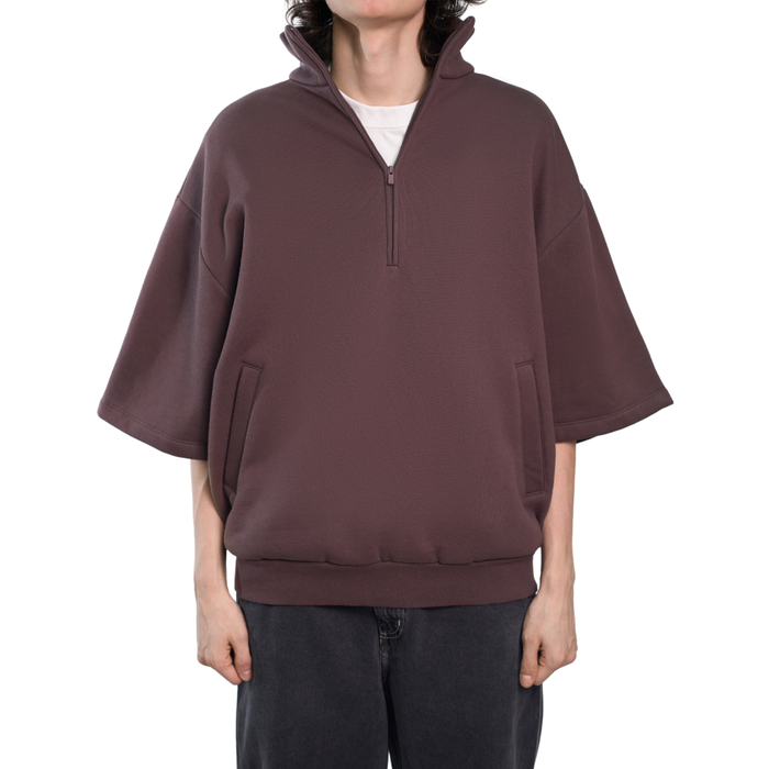 Fear Of God Essentials Half-Zip 3/4 Sleeve Shirt "Plum"