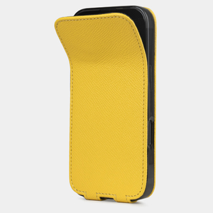 Чехол iPhone 17 Pro натуральная кожа сафьяно, желтого цвета