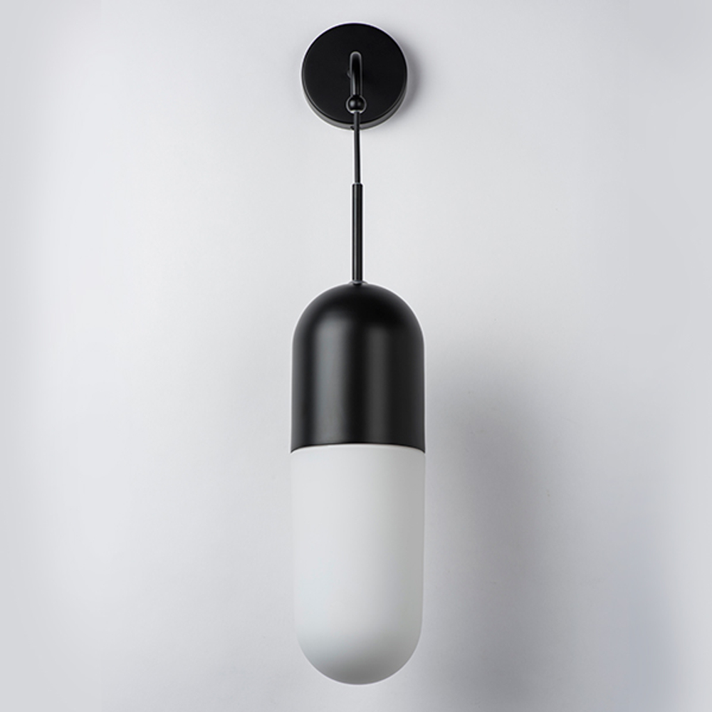 690617 Бра RAMO 1х40W E27 ЧЕРНЫЙ МАТОВЫЙ/БЕЛЫЙ