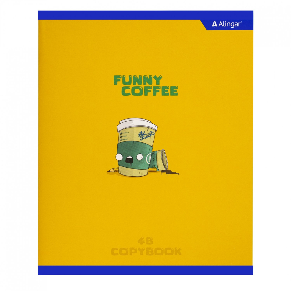 Тетрадь 48л., А5, клетка, Alingar "Funny", скрепка, мелованный картон (стандарт), выб УФ лак, блок офсет, 4 дизайна в пленке т/у