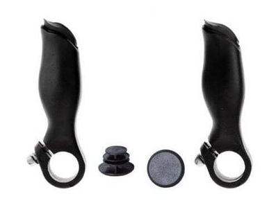 Рога на руль SPX, алюминиевые, эргономичные, с барендами (черный мат., УТ00019584)