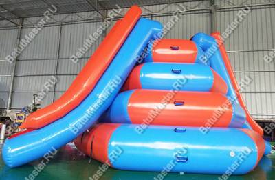 Надувной водный аттракцион "Веселые ярусы-2" сине-оранжевый размер 4,6*4,6*3 м