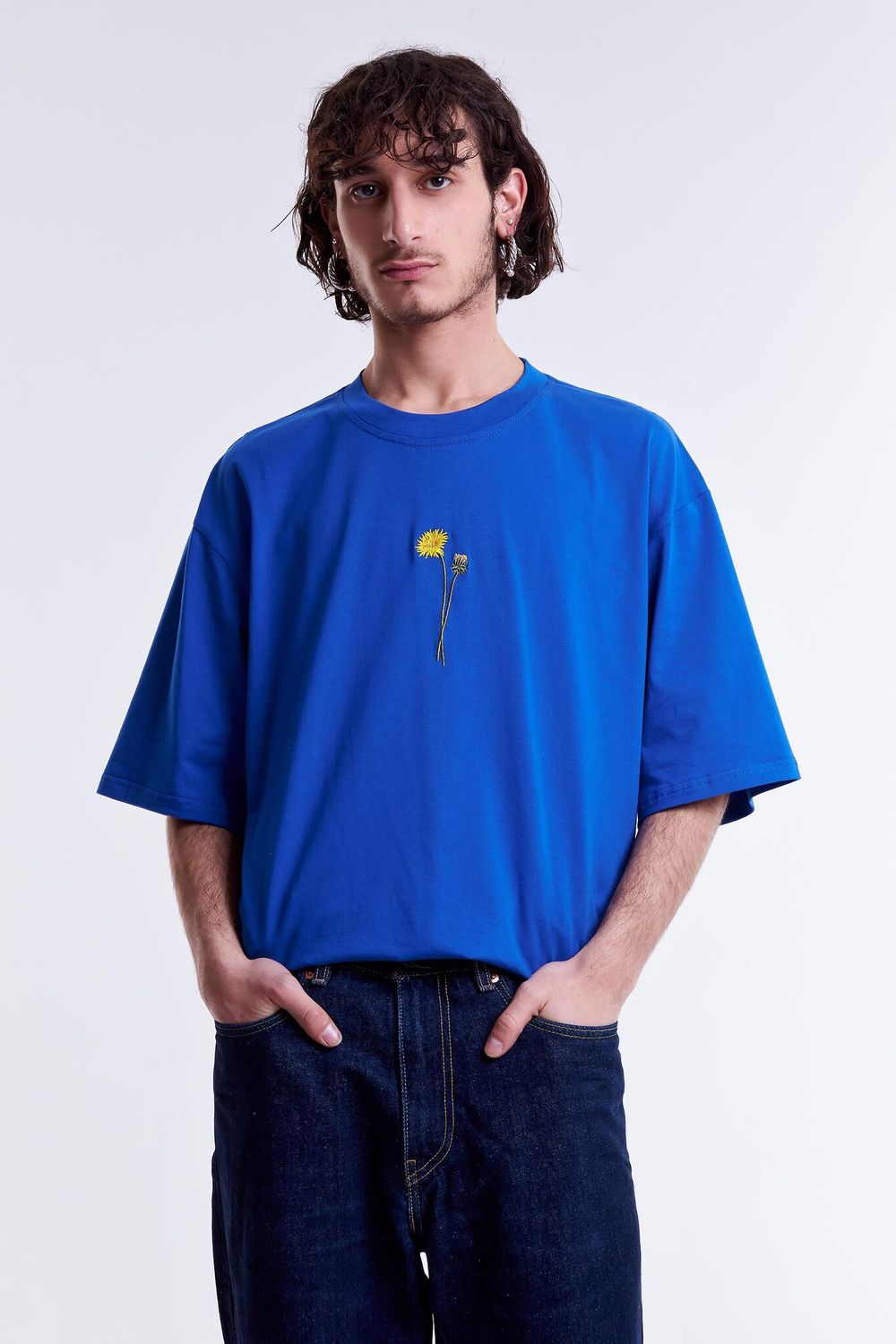 Футболка Гербарий Одуванчик Ярко-Синяя
