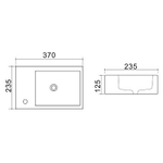 Раковина Azario 37х23,5х12,5 правая, белая (AZ4331)