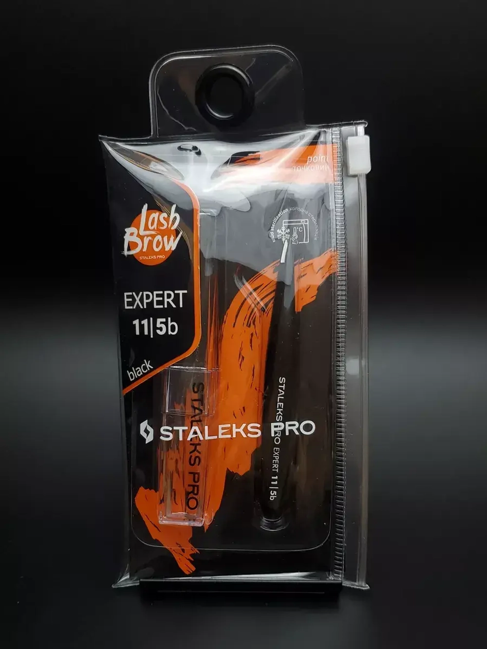 Пинцет для бровей Staleks Pro 11 Type 5b (точечный), черный