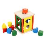 Развивающая игрушка деревянная Сортер обьемный куб, коробка C-41837