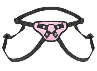 Розово-черные трусики для фиксации насадок кольцом (Размер: S-M-L) (Цвет: розовый с черным)