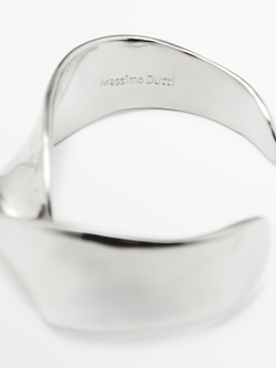 Massimo Dutti Широкий рельефный браслет, серебряный