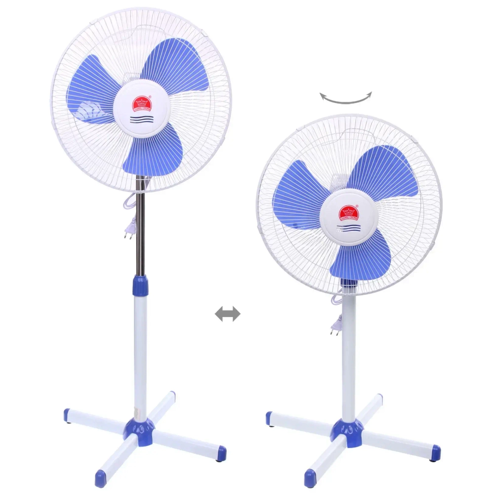 Вентилятор напольный «CHANGLI CROWN», 1601, бело-синий