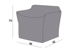 Защитный чехол на кресло Касабланка 88×82×70, цвет серый