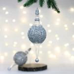 Елочные украшения «Мерцание ночи» 6.5*6.5*19.5 см (набор 2 шт), Серебро