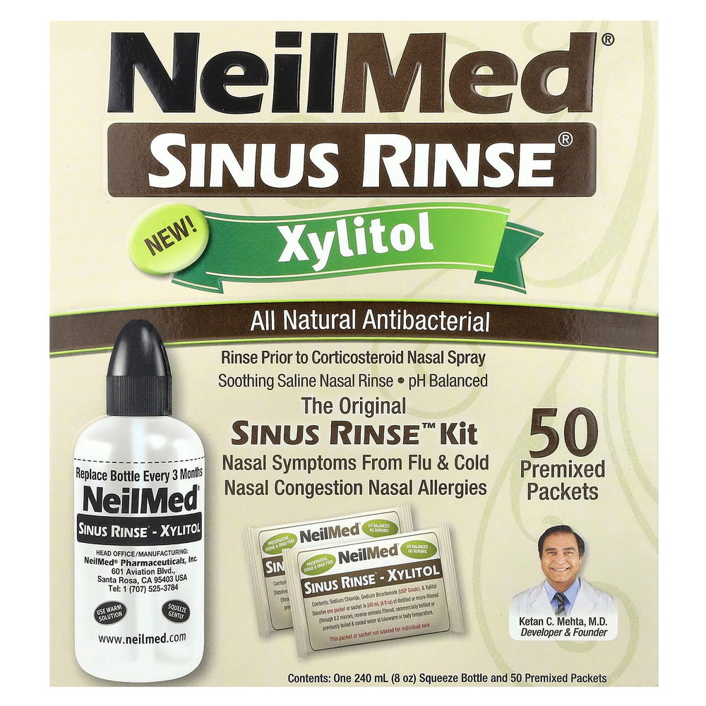 NeilMed, Sinus Rinse®, ксилитол, набор Sinus Rinse™, набор из 2 предметов