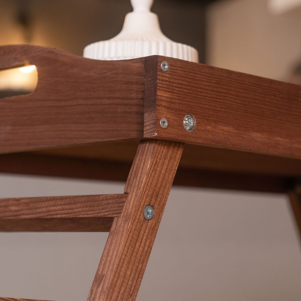 Столик поднос деревянный складной на ножках