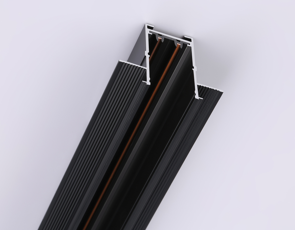 Шинопровод встраиваемый под ГКЛ 12,6мм Magnetic 220V GL1010 BK черный IP20 2000*62.5*56 (заглушки в комплекте)