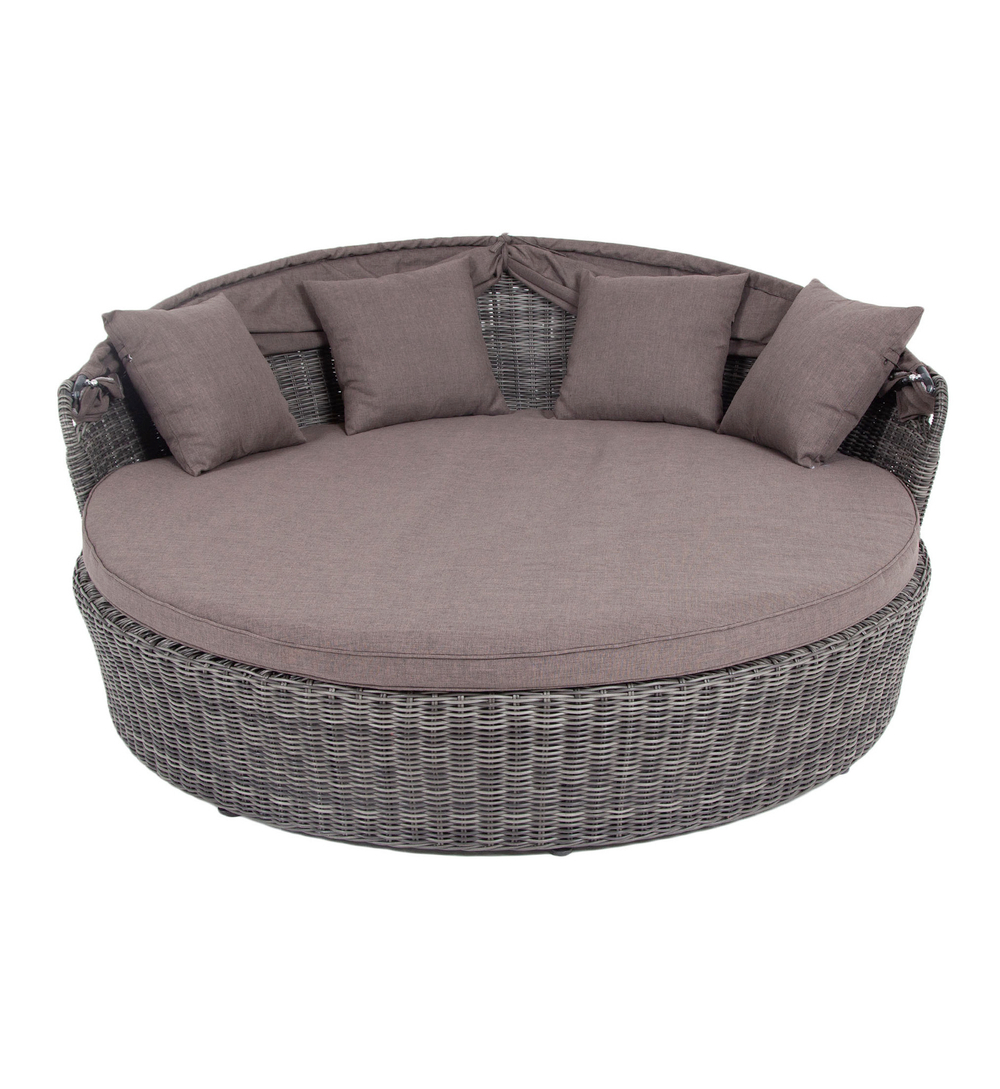 "Стильяно" плетеная кровать круглая, цвет графит