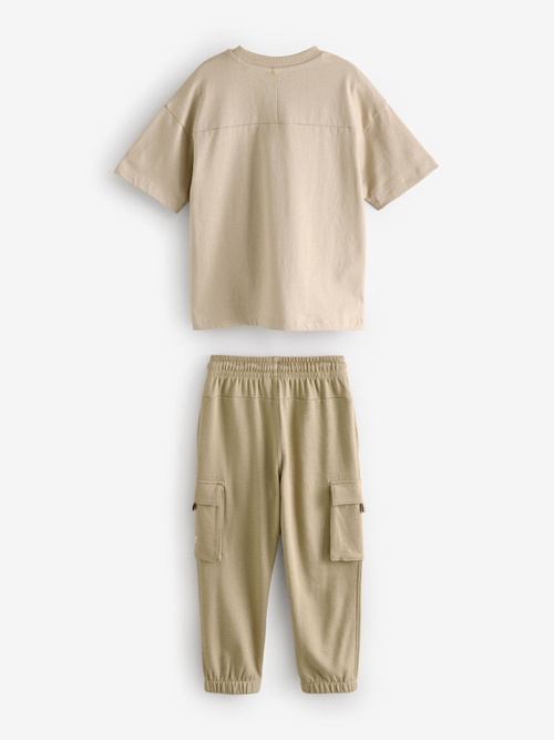 Футбока и джоггеры в комплекте для мальчика Next B97-512, Бежевый