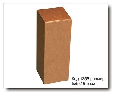Коробка Код 1356 размер 5х5х16,5 см крафт картон