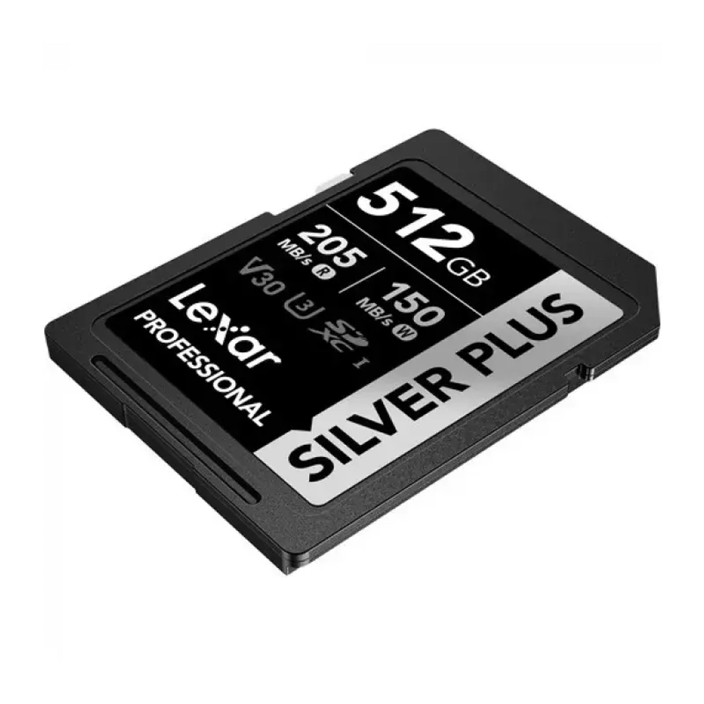Карта памяти  Lexar Professional SILVER PLUS SDXC 512GB UHS-I U3 V30 C10, R/W 205/150 МБ/с