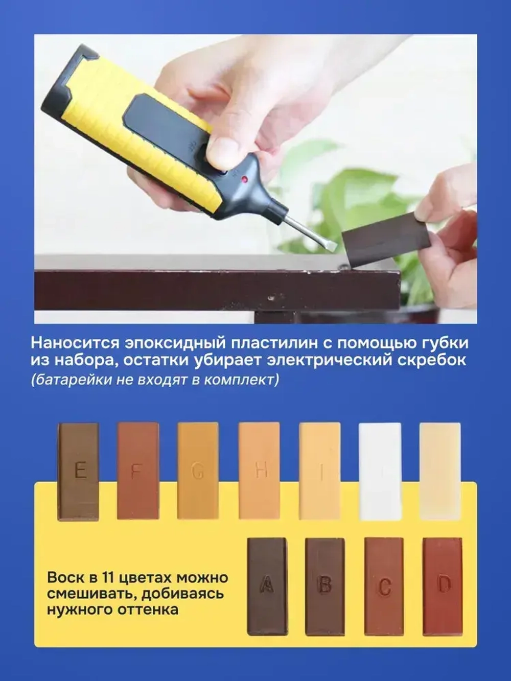 Набор инструментов LamiKit для ремонта и реставрации мебели, пола