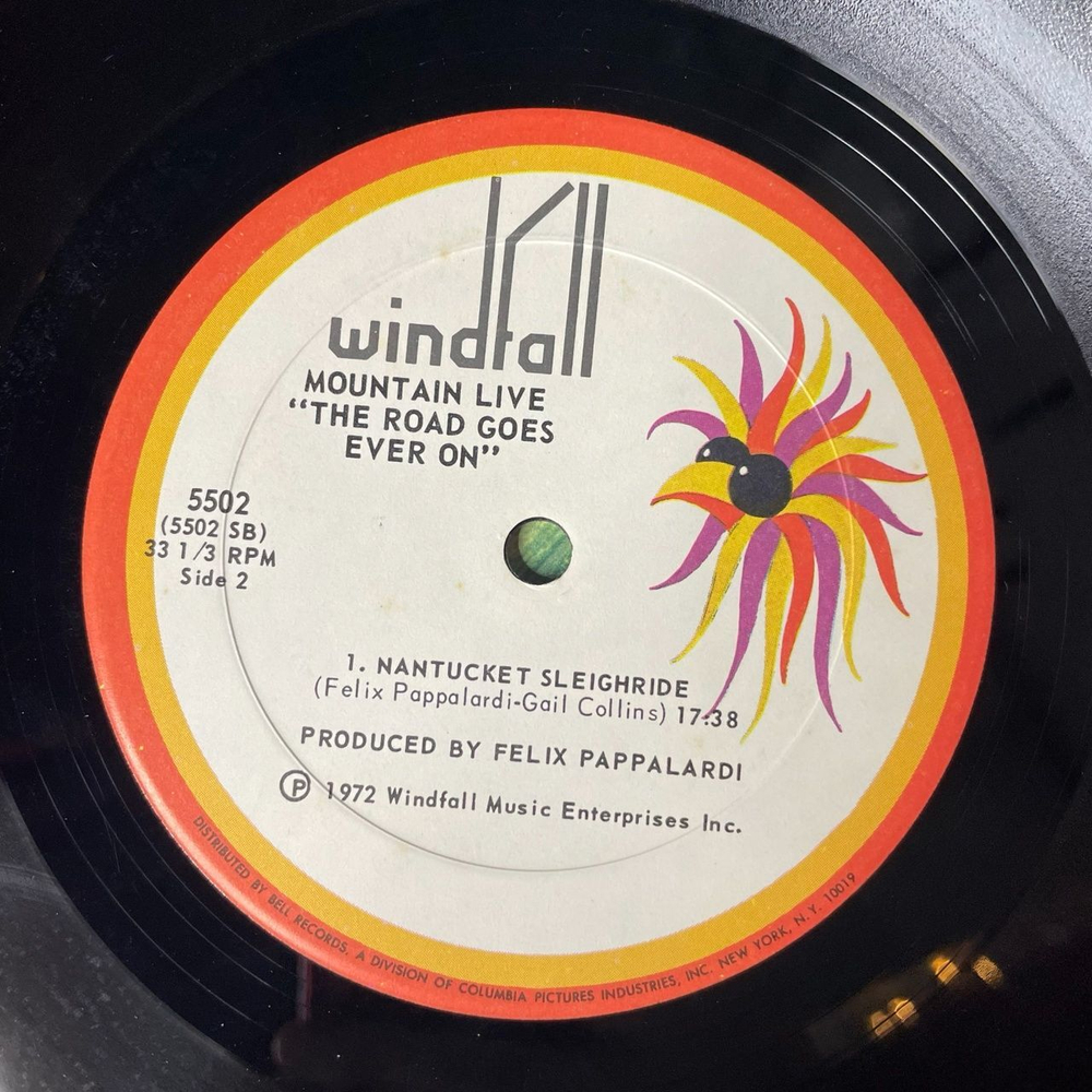 Винтажная виниловая пластинка LP Mountain Live The Road Goes Ever On (USA 1972)