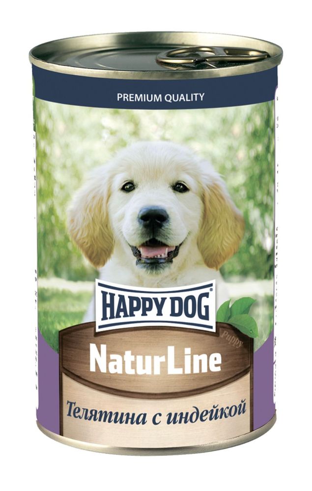 Консервы Happy Dog Natur Line для щенков с телятиной и индейкой 410 г