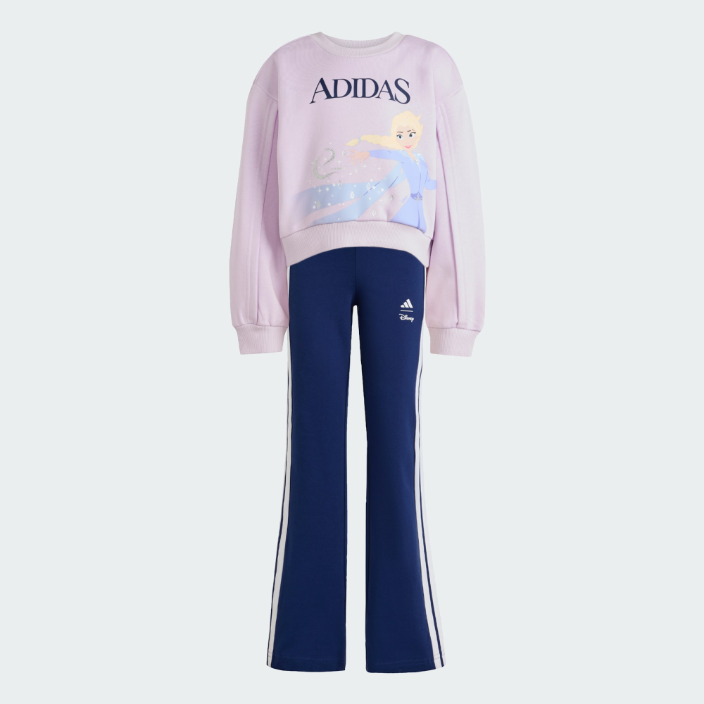 Adidas Спортивный комплект из футболки и штанов с принтом "Холодное сердце", лавандовый/темно-синий