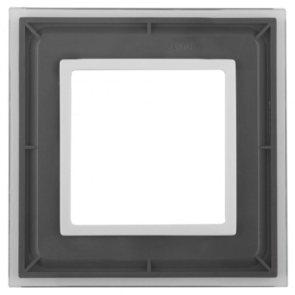 14-5101-00 ЭРА Рамка на 1 пост, стекло, Эра Elegance, прозрачный+бел