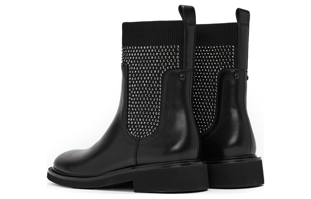 Staccato Fabric Ankle Boots 3.5cm Women"s Starry Black