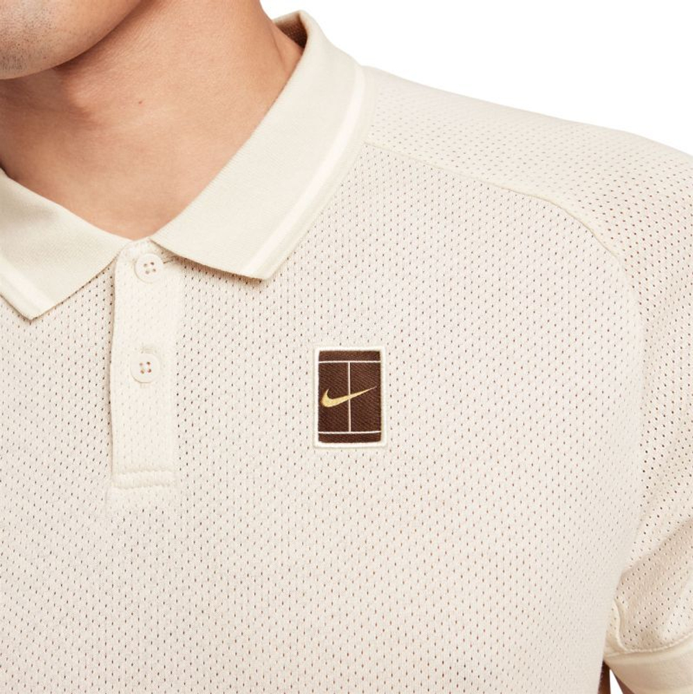 Мужское теннисное поло Nike Court Heritage Tennis - Бежевый