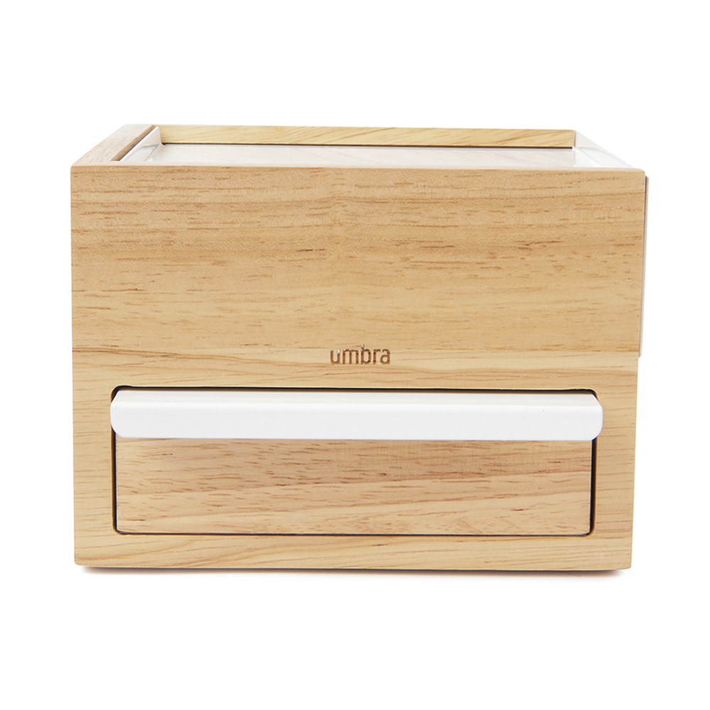 Шкатулка stowit mini, белая/дерево