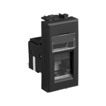 Компьютерная розетка RJ-45 модульная, кат.5е, "Avanti", "Черный матовый", 1 модуль