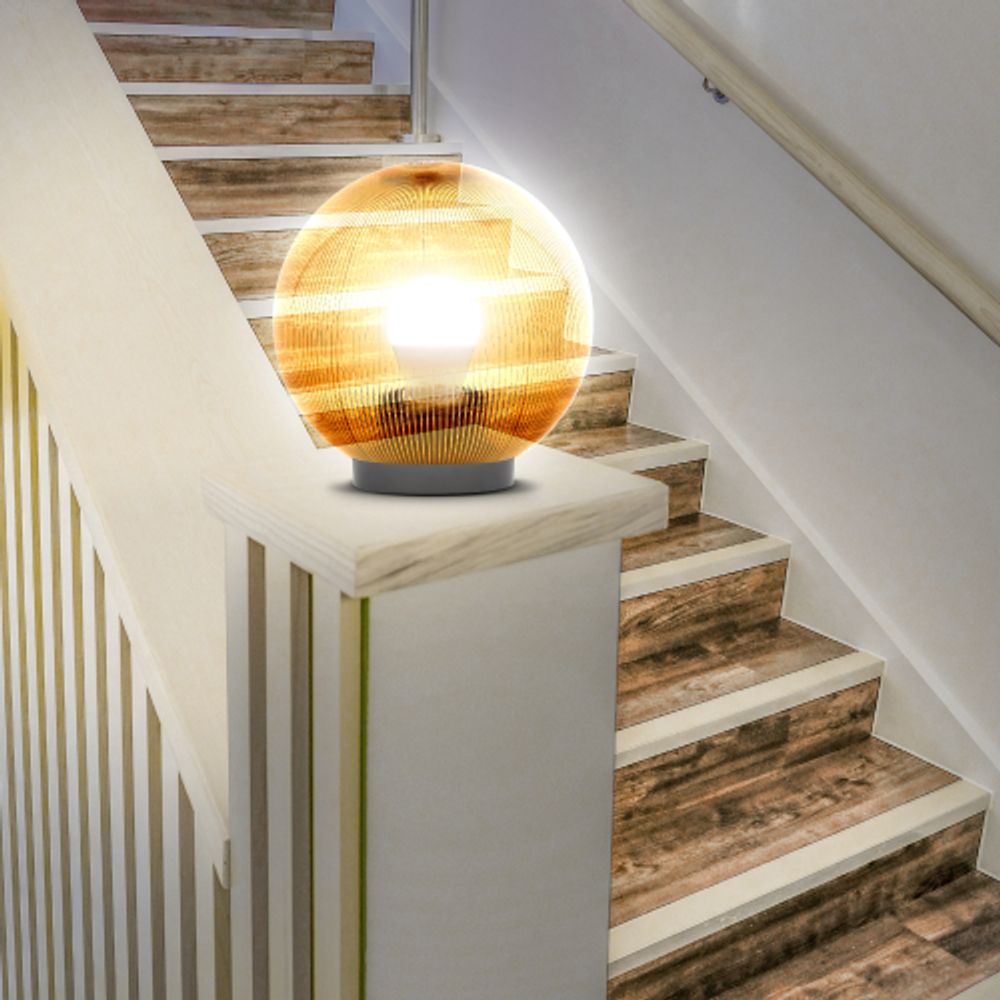 Садово-парковый светильник ЭРА НТУ 02-60-203 шар золотистый призма на опору / кронштейн IP44 Е27 max60Вт d200mm | Садово-парковые светильники