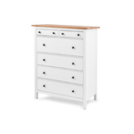 Комод с 6 ящиками деревянный, Хемнэс Hemnes/ Кымор, 108х50х131 см,белый/светло-коричневый