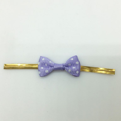 Твист лента с бантиком (фиолетовый в горошек, 8 см) 50 шт