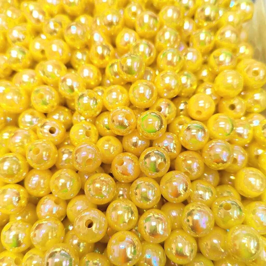 Бусины 10 мм ПЕРЛАМУТР (Желтые) - 15 грамм