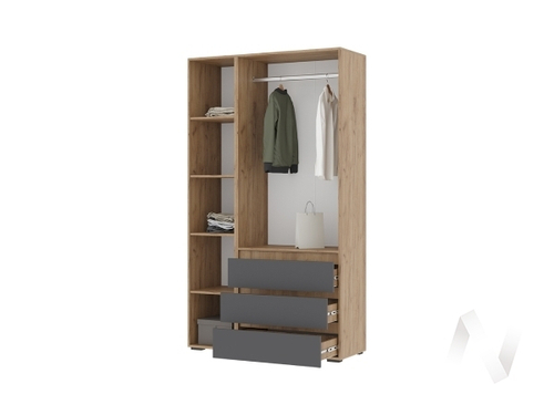 Шкаф 3-х створчатый ШК 06 МС Хелен ЛДСП (дуб крафт золото/серый графит)