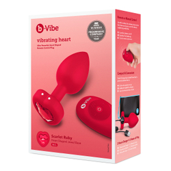 b-Vibe VIBRATING HEART SHAPE JEWEL PLUG M/L - Анальная пробка с ДУ