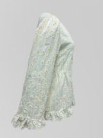 Рубашка в цветочек на завязках с длинным рукавом и рюшами