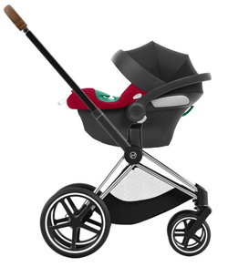 Коляска 3 в 1 Cybex Priam IV Chrome Brown complete и автокресло Aton B2 i-Size Dynamic Red Mirage Grey
